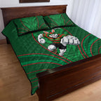 South Sydney Rabbitohs Rugby Mascot Quilt Bed Set Australian Rugby Culture - Tribal Inspired Bunny