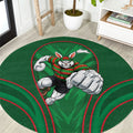 South Sydney Rabbitohs Rugby Mascot Round Carpet Australian Rugby Culture - Tribal Inspired Bunny