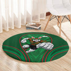 South Sydney Rabbitohs Rugby Mascot Round Carpet Australian Rugby Culture - Tribal Inspired Bunny