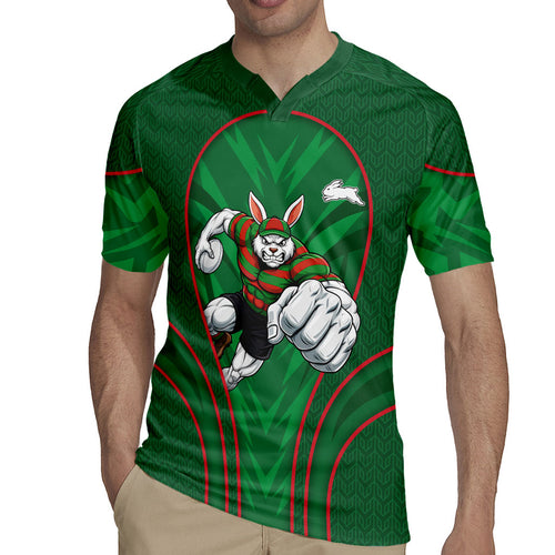 South Sydney Rabbitohs Rugby Mascot Rugby Jersey Australian Rugby Culture - Tribal Inspired Bunny