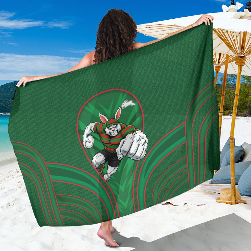 South Sydney Rabbitohs Rugby Mascot Sarong Australian Rugby Culture - Tribal Inspired Bunny