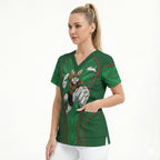 South Sydney Rabbitohs Rugby Mascot Scrub Top Australian Rugby Culture - Tribal Inspired Bunny