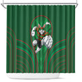 South Sydney Rabbitohs Rugby Mascot Shower Curtain Australian Rugby Culture - Tribal Inspired Bunny