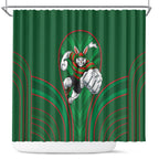 South Sydney Rabbitohs Rugby Mascot Shower Curtain Australian Rugby Culture - Tribal Inspired Bunny