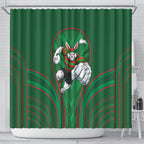 South Sydney Rabbitohs Rugby Mascot Shower Curtain Australian Rugby Culture - Tribal Inspired Bunny