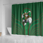 South Sydney Rabbitohs Rugby Mascot Shower Curtain Australian Rugby Culture - Tribal Inspired Bunny