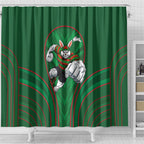 South Sydney Rabbitohs Rugby Mascot Shower Curtain Australian Rugby Culture - Tribal Inspired Bunny