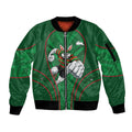 South Sydney Rabbitohs Rugby Mascot Sleeve Zip Bomber Jacket Australian Rugby Culture - Tribal Inspired Bunny