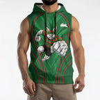 South Sydney Rabbitohs Rugby Mascot Sleeveless Hoodie Australian Rugby Culture - Tribal Inspired Bunny