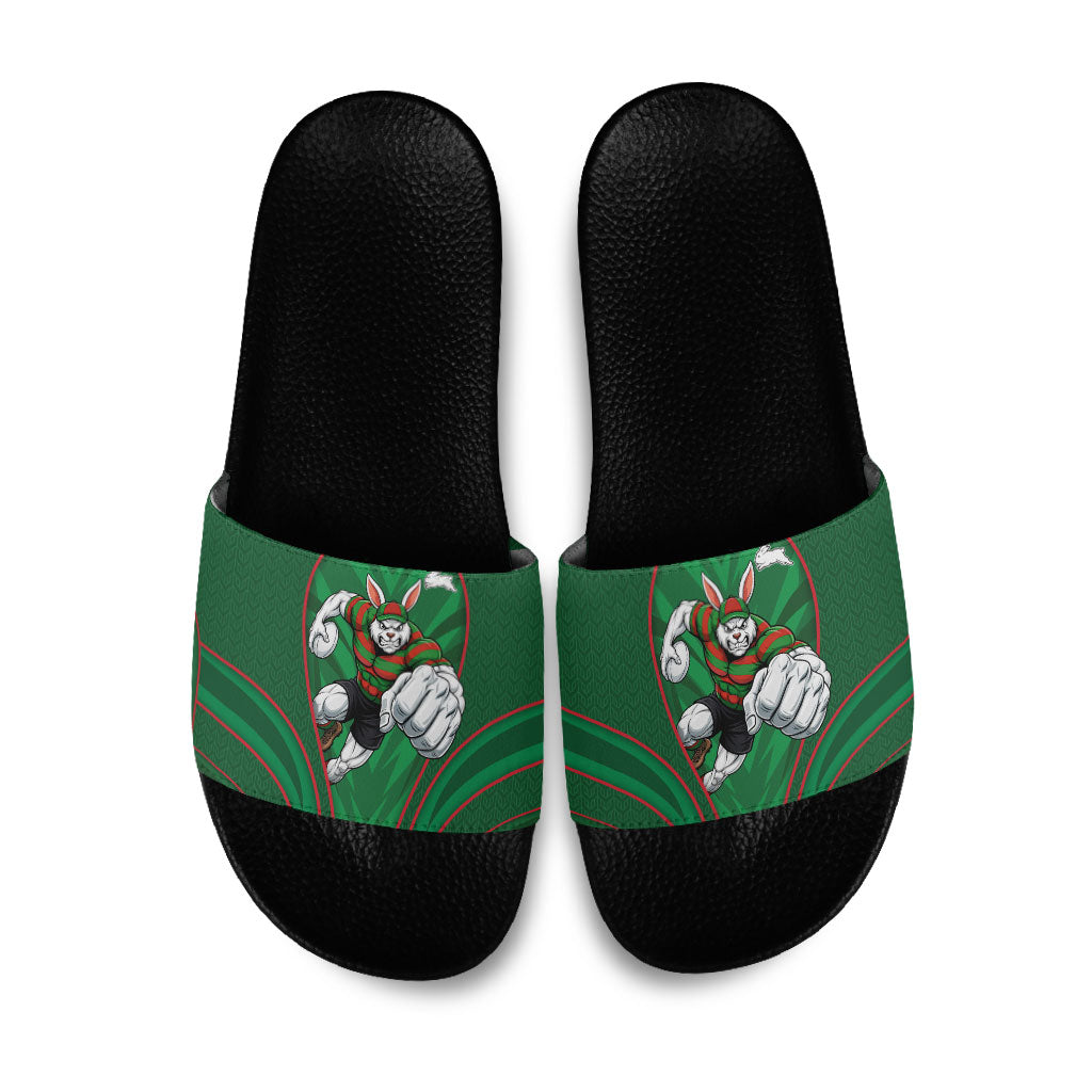 South Sydney Rabbitohs Rugby Mascot Slide Sandals Australian Rugby Culture - Tribal Inspired Bunny