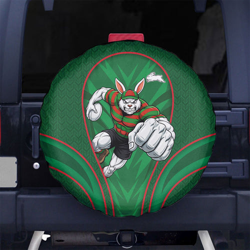 South Sydney Rabbitohs Rugby Mascot Spare Tire Cover Australian Rugby Culture - Tribal Inspired Bunny