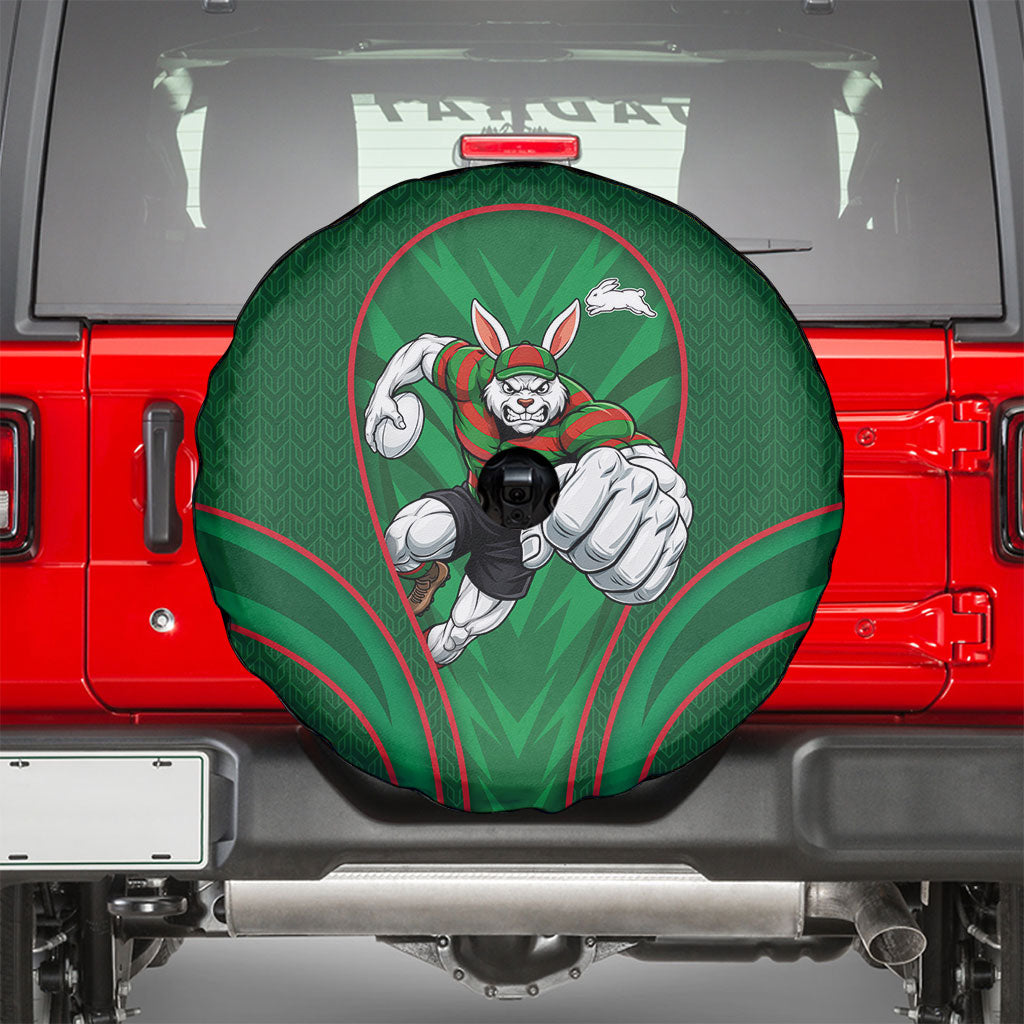 South Sydney Rabbitohs Rugby Mascot Spare Tire Cover Australian Rugby Culture - Tribal Inspired Bunny