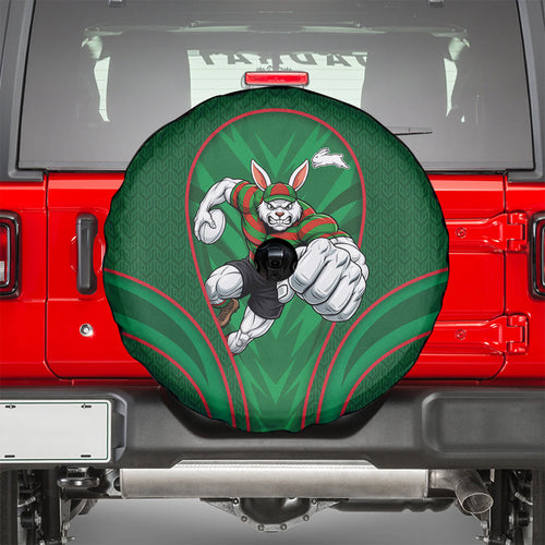 South Sydney Rabbitohs Rugby Mascot Spare Tire Cover Australian Rugby Culture - Tribal Inspired Bunny