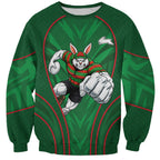 South Sydney Rabbitohs Rugby Mascot Sweatshirt Australian Rugby Culture - Tribal Inspired Bunny