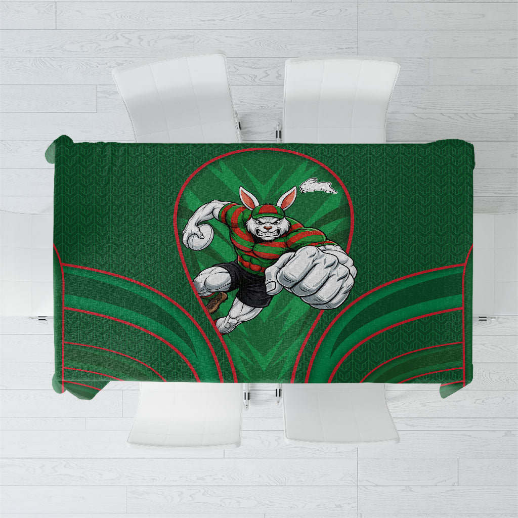 South Sydney Rabbitohs Rugby Mascot Tablecloth Australian Rugby Culture - Tribal Inspired Bunny