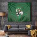 South Sydney Rabbitohs Rugby Mascot Tapestry Australian Rugby Culture - Tribal Inspired Bunny