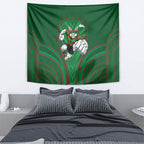 South Sydney Rabbitohs Rugby Mascot Tapestry Australian Rugby Culture - Tribal Inspired Bunny