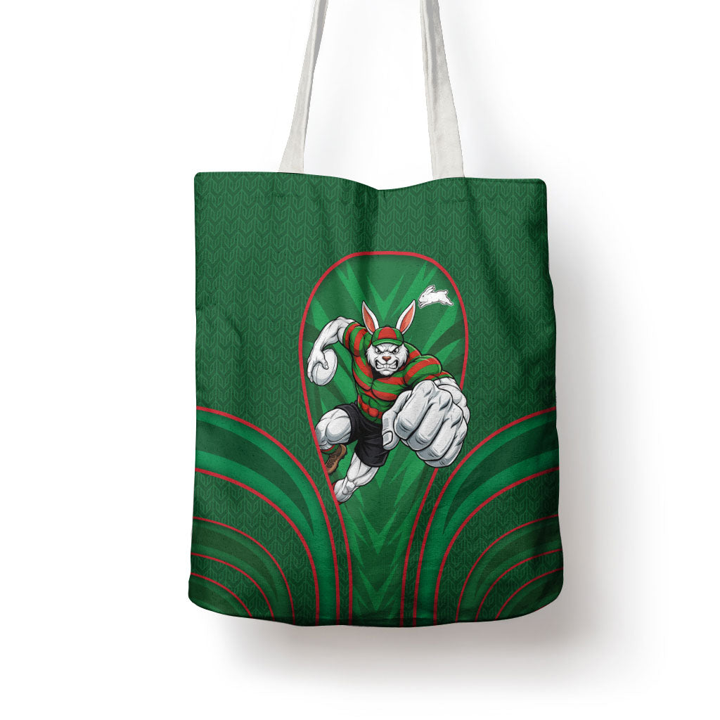 South Sydney Rabbitohs Rugby Mascot Tote Bag Australian Rugby Culture - Tribal Inspired Bunny