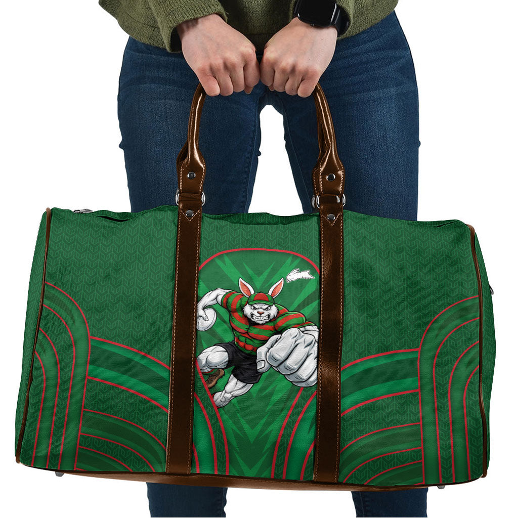 South Sydney Rabbitohs Rugby Mascot Travel Bag Australian Rugby Culture - Tribal Inspired Bunny