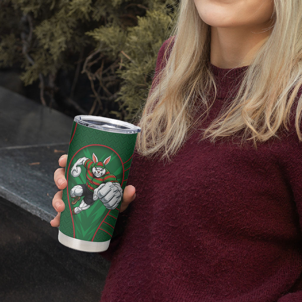 South Sydney Rabbitohs Rugby Mascot Tumbler Cup Australian Rugby Culture - Tribal Inspired Bunny