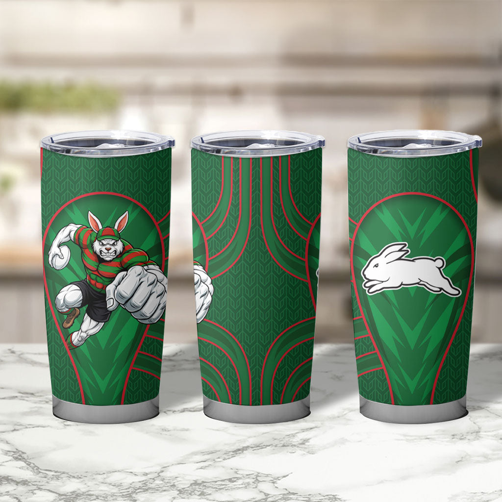 South Sydney Rabbitohs Rugby Mascot Tumbler Cup Australian Rugby Culture - Tribal Inspired Bunny