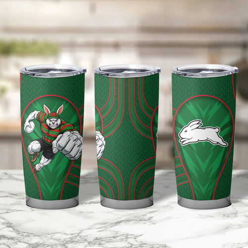 South Sydney Rabbitohs Rugby Mascot Tumbler Cup Australian Rugby Culture - Tribal Inspired Bunny