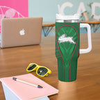 South Sydney Rabbitohs Rugby Mascot Tumbler With Handle Australian Rugby Culture - Tribal Inspired Bunny