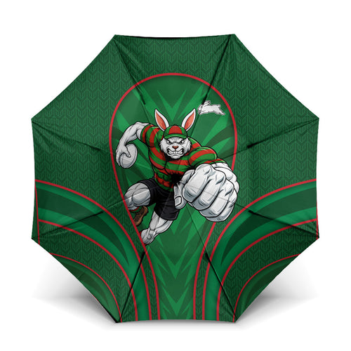 South Sydney Rabbitohs Rugby Mascot Umbrella Australian Rugby Culture - Tribal Inspired Bunny