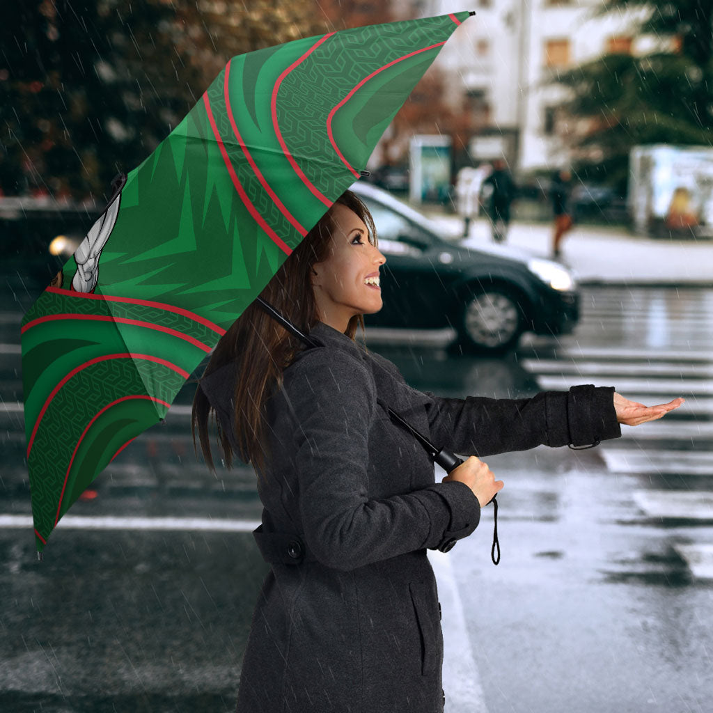 South Sydney Rabbitohs Rugby Mascot Umbrella Australian Rugby Culture - Tribal Inspired Bunny