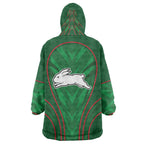 South Sydney Rabbitohs Rugby Mascot Wearable Blanket Hoodie Australian Rugby Culture - Tribal Inspired Bunny