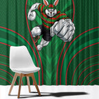 South Sydney Rabbitohs Rugby Mascot Window Curtain Australian Rugby Culture - Tribal Inspired Bunny