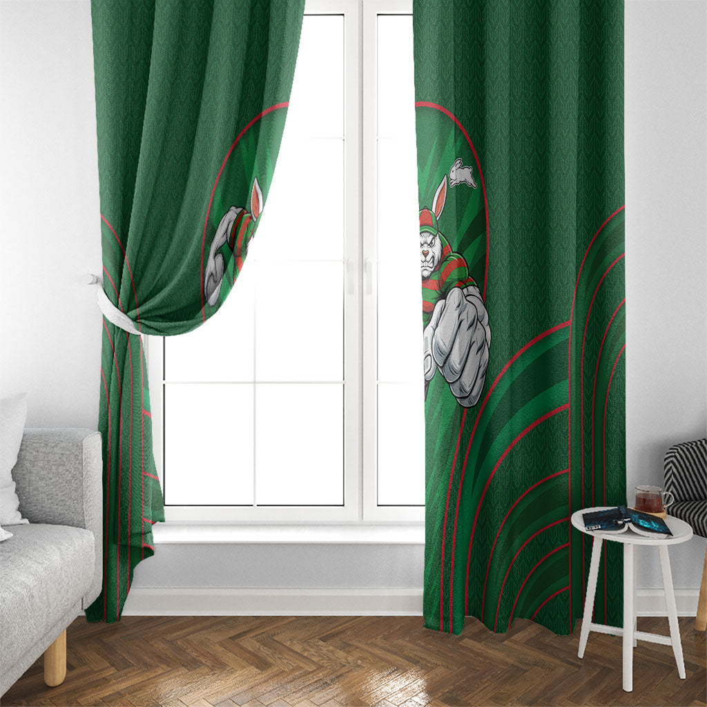 South Sydney Rabbitohs Rugby Mascot Window Curtain Australian Rugby Culture - Tribal Inspired Bunny