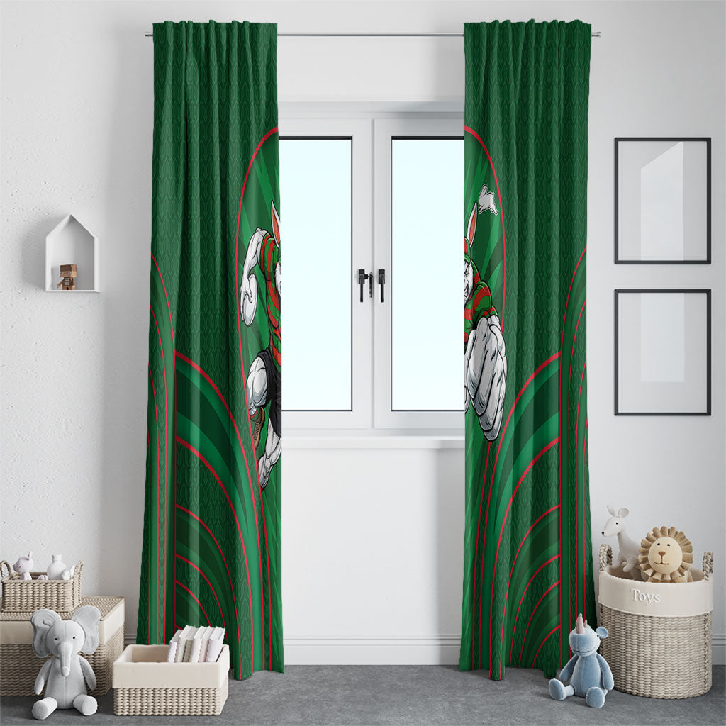 South Sydney Rabbitohs Rugby Mascot Window Curtain Australian Rugby Culture - Tribal Inspired Bunny