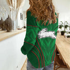 South Sydney Rabbitohs Rugby Mascot Women Casual Shirt Australian Rugby Culture - Tribal Inspired Bunny