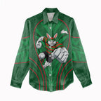 South Sydney Rabbitohs Rugby Mascot Women Casual Shirt Australian Rugby Culture - Tribal Inspired Bunny