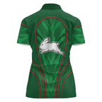 South Sydney Rabbitohs Rugby Mascot Women Polo Shirt Australian Rugby Culture - Tribal Inspired Bunny