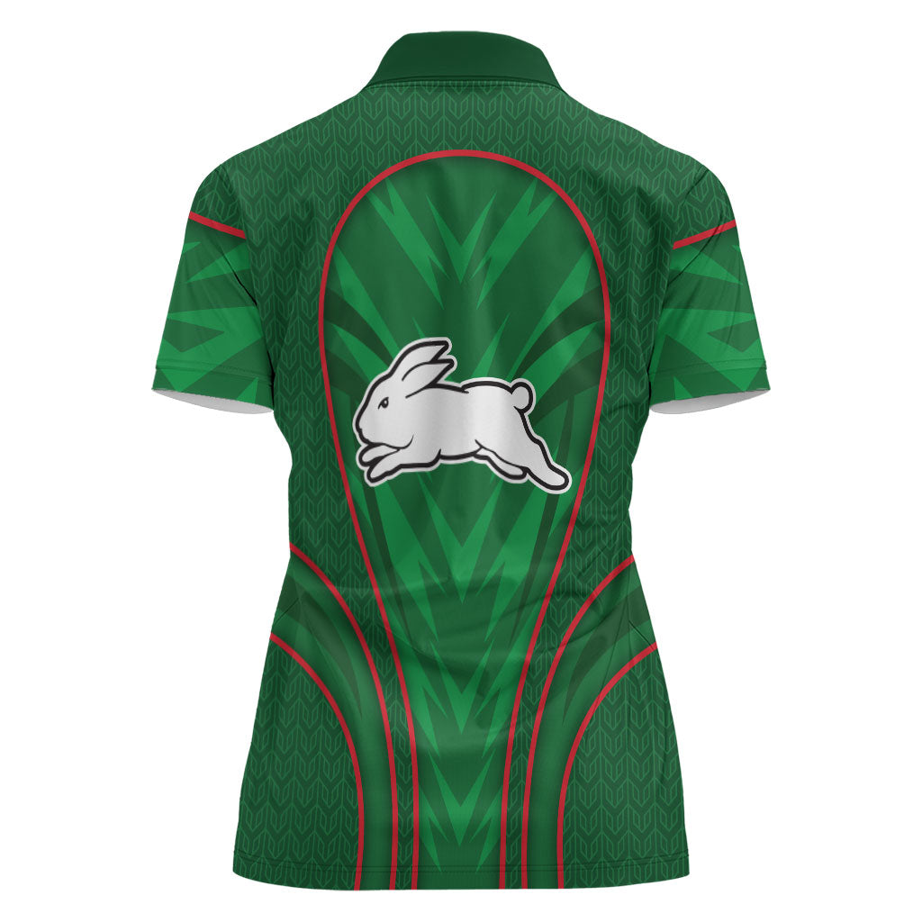 South Sydney Rabbitohs Rugby Mascot Women Polo Shirt Australian Rugby Culture - Tribal Inspired Bunny