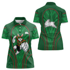 South Sydney Rabbitohs Rugby Mascot Women Polo Shirt Australian Rugby Culture - Tribal Inspired Bunny