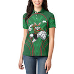 South Sydney Rabbitohs Rugby Mascot Women Polo Shirt Australian Rugby Culture - Tribal Inspired Bunny