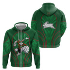 South Sydney Rabbitohs Rugby Mascot Zip Hoodie Australian Rugby Culture - Tribal Inspired Bunny