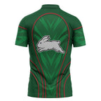 South Sydney Rabbitohs Rugby Mascot Zipper Polo Shirt Australian Rugby Culture - Tribal Inspired Bunny