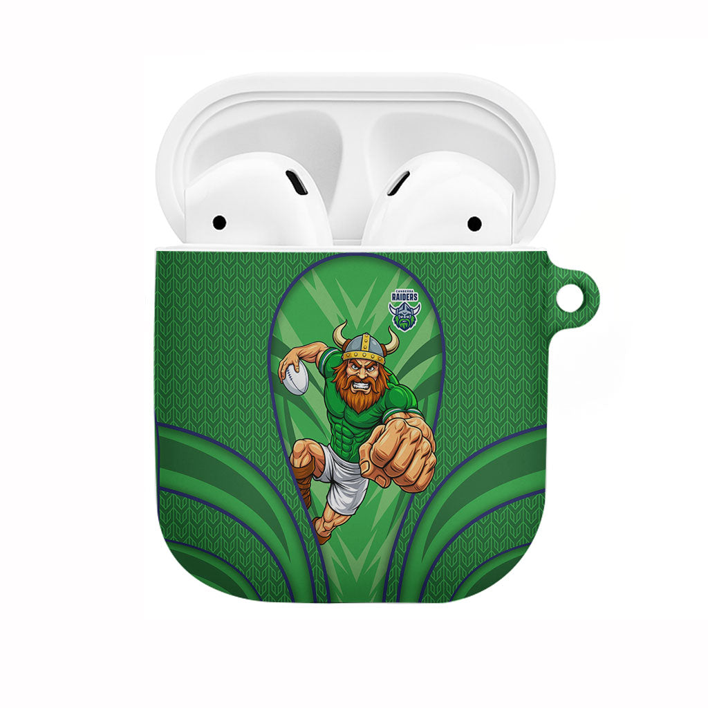 Canberra Raiders Rugby Mascot AirPods Case Australian Rugby Culture - Tribal Inspired Viking Warrior