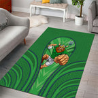Canberra Raiders Rugby Mascot Area Rug Australian Rugby Culture - Tribal Inspired Viking Warrior