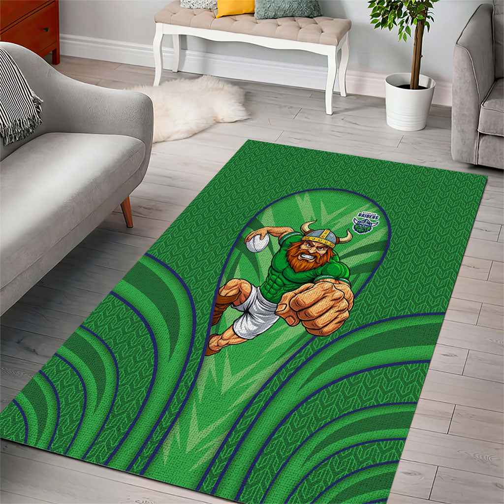 Canberra Raiders Rugby Mascot Area Rug Australian Rugby Culture - Tribal Inspired Viking Warrior