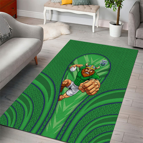 Canberra Raiders Rugby Mascot Area Rug Australian Rugby Culture - Tribal Inspired Viking Warrior