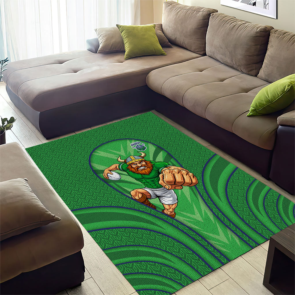 Canberra Raiders Rugby Mascot Area Rug Australian Rugby Culture - Tribal Inspired Viking Warrior