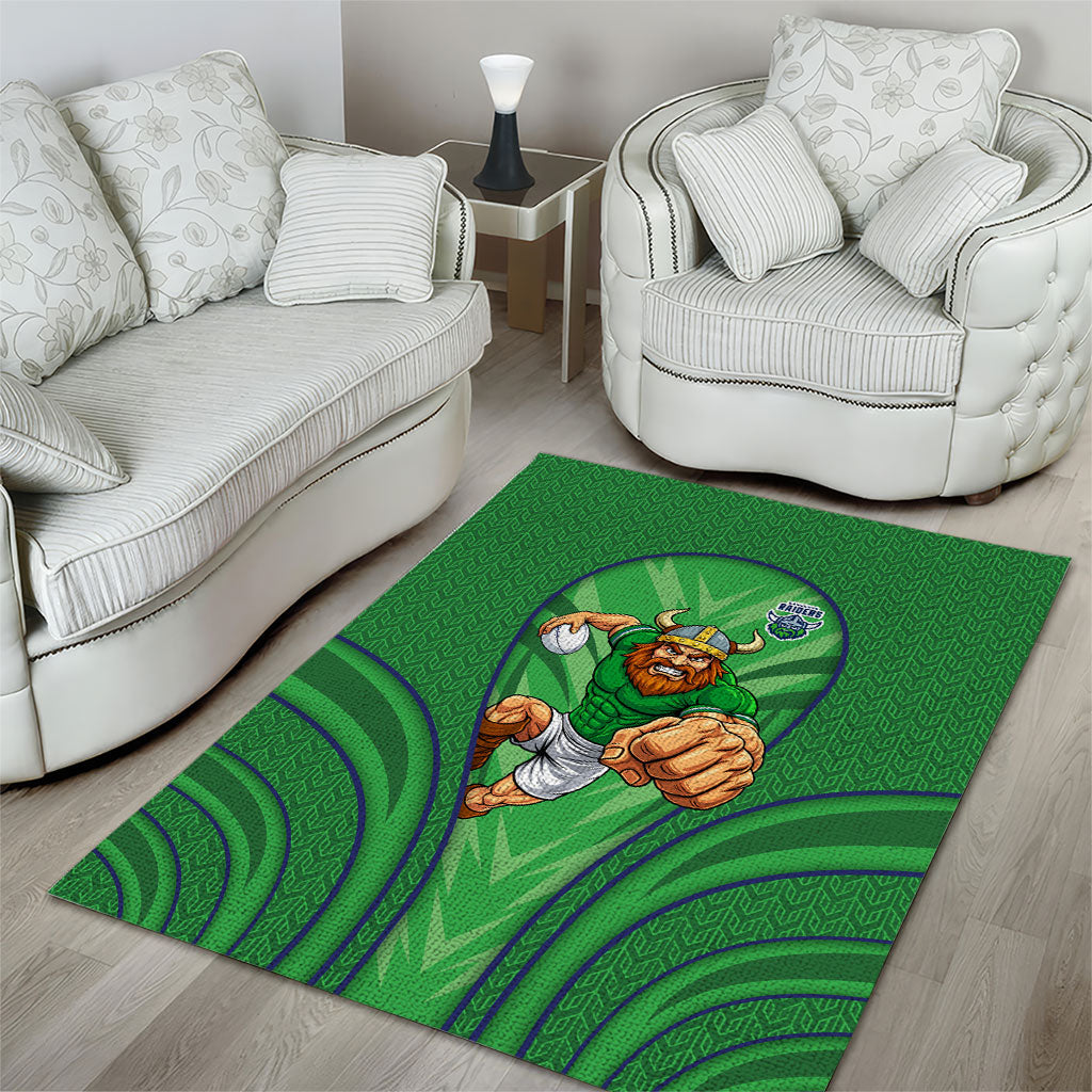 Canberra Raiders Rugby Mascot Area Rug Australian Rugby Culture - Tribal Inspired Viking Warrior