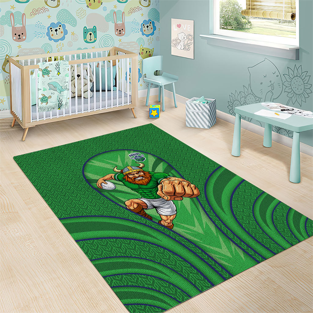 Canberra Raiders Rugby Mascot Area Rug Australian Rugby Culture - Tribal Inspired Viking Warrior