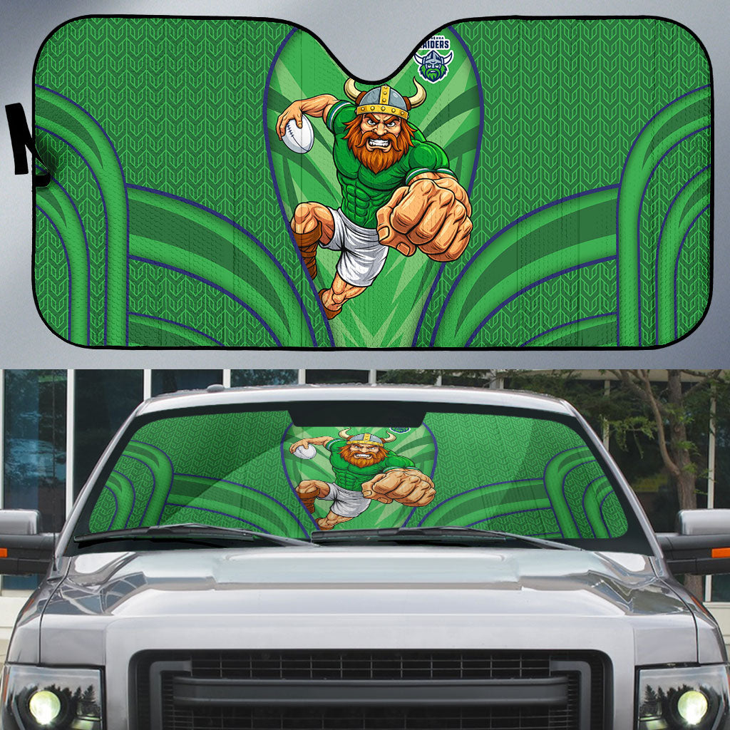 Canberra Raiders Rugby Mascot Auto Sun Shade Australian Rugby Culture - Tribal Inspired Viking Warrior