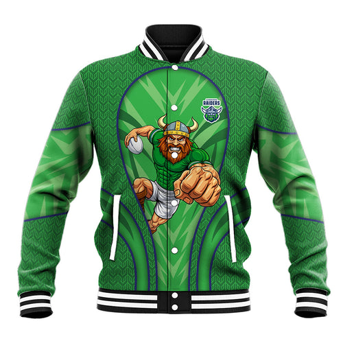 Canberra Raiders Rugby Mascot Baseball Jacket Australian Rugby Culture - Tribal Inspired Viking Warrior